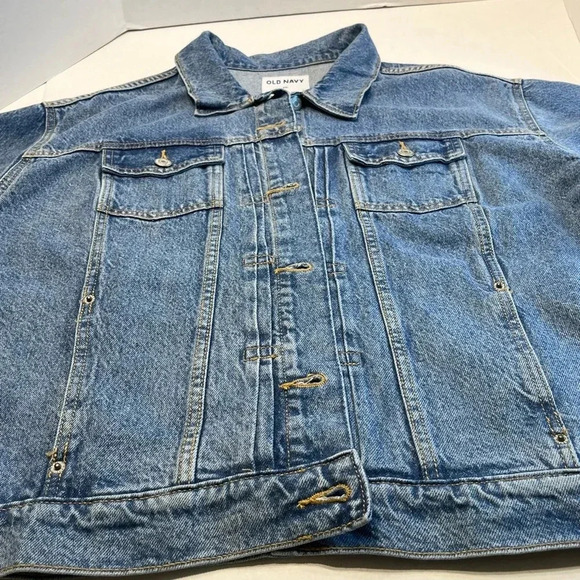 Old Navy Blue Jean Jacket size XXL Never been worn button front and on sleeve - Picture 4 of 16